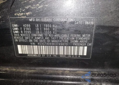 2019 Subaru Impreza 2.0I Premium из США, поврежденный, VIN 4S3GTAD69K3749813